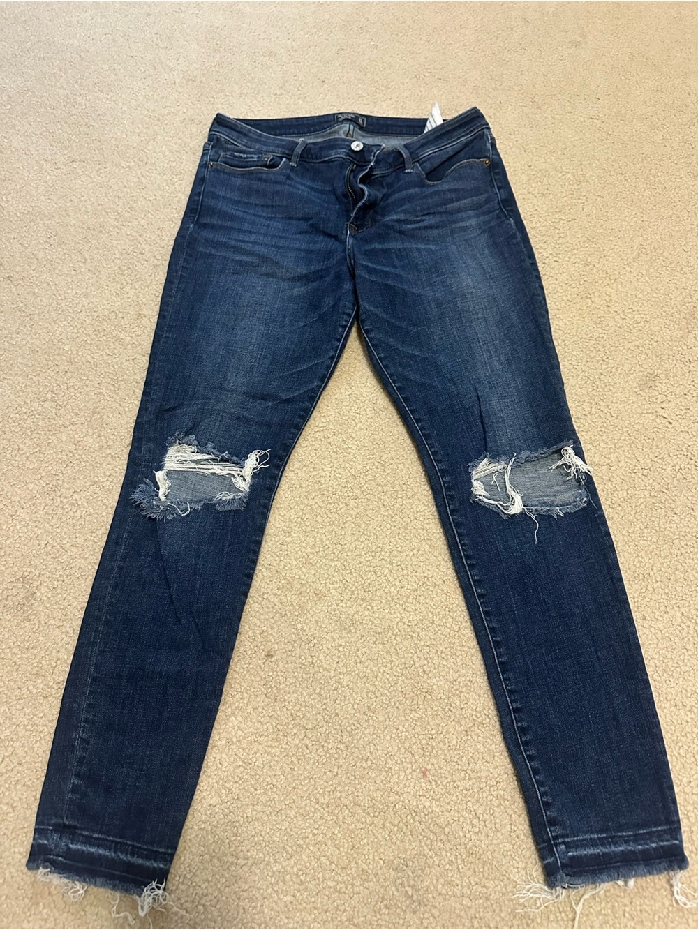 Abercrombie Dark Blue Distressed Women's Skinny Jeans